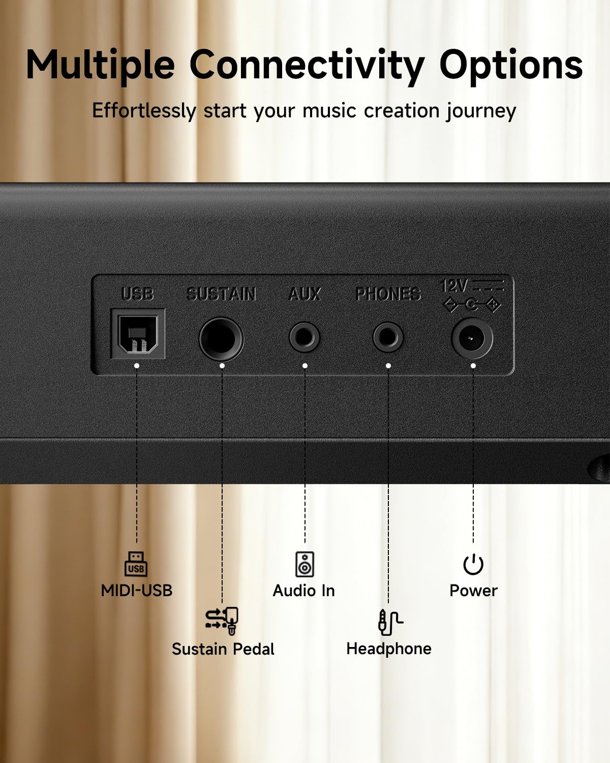 88 Key Semi-Weighted Digital Piano with Carry Bag M4320