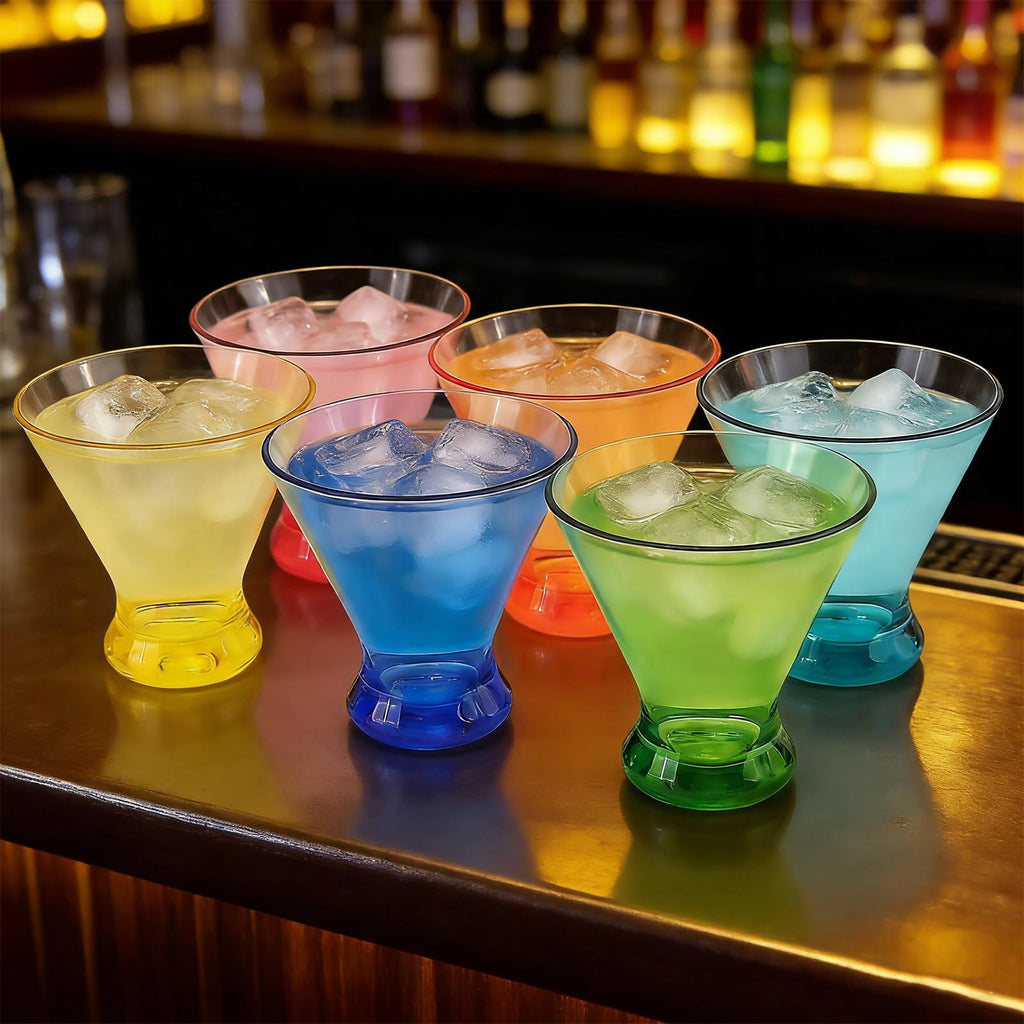 9 oz Stemless Acrylic Martini Glasses Set of 6 X4373