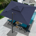 10x10 FT Square Navy Blue Cantilever Patio Umbrella O53176