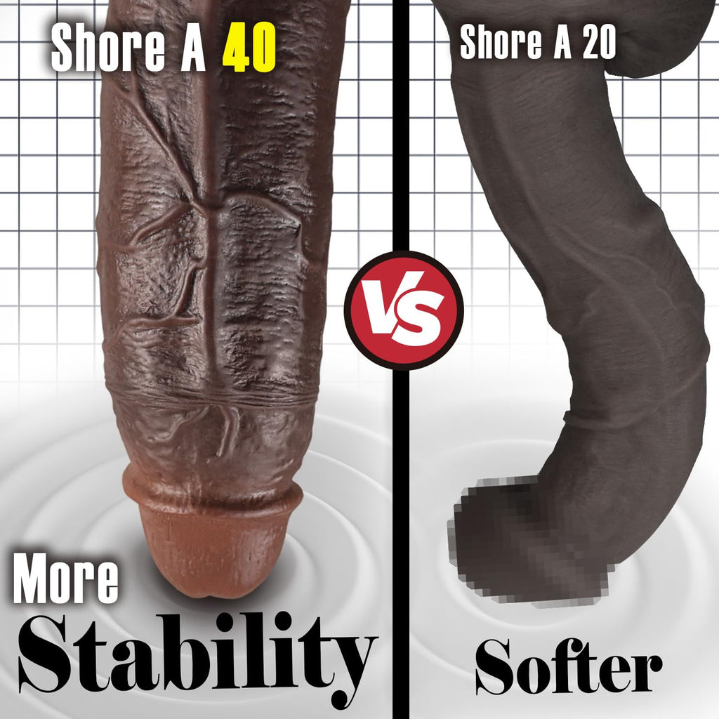 10" Realistic Big Black Curved Dildo with Suction Cup K5960