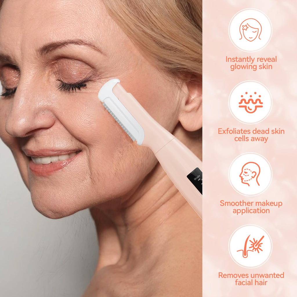 Pink Rechargeable Facial Razor with 8 Blades H4667
