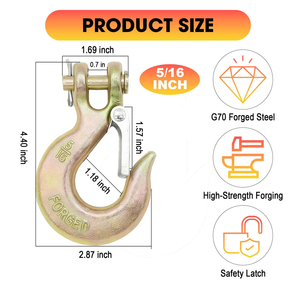5/16" Clevis Slip Hook with Safety Latch S99525