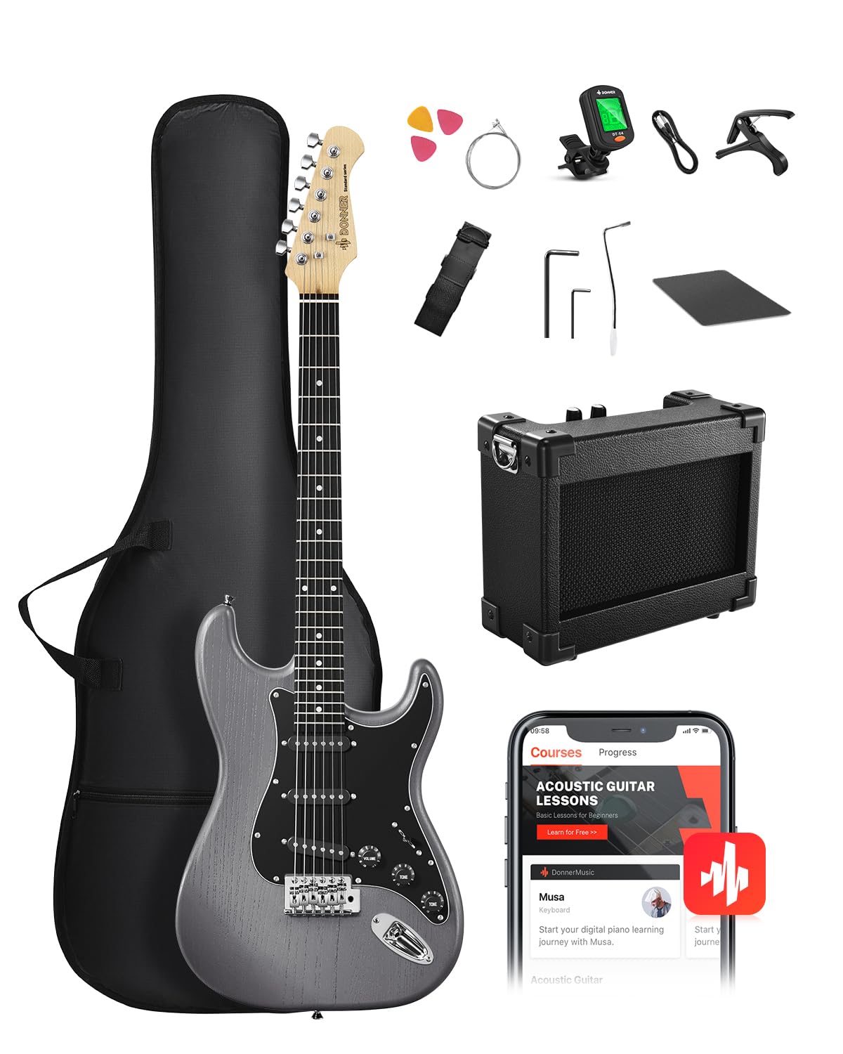 39” Electric Guitar Kit with Amp B671287