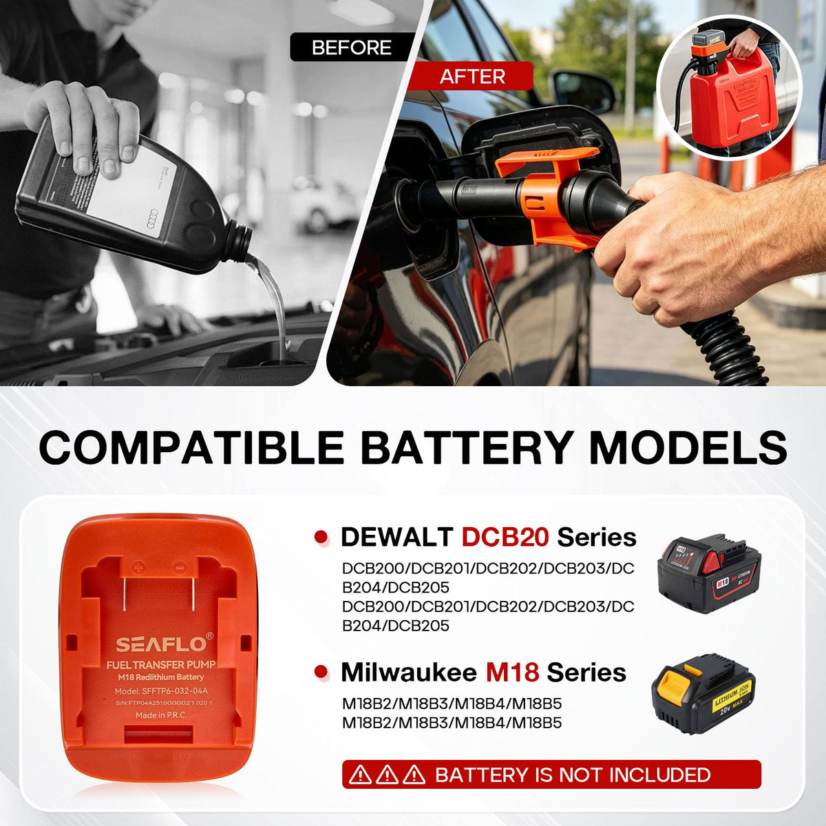 Cordless Fuel Transfer Pump 3.2 GPM with Auto-Stop H2648