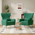 Velvet Accent Chair Set of 2 Wingback Green R925
