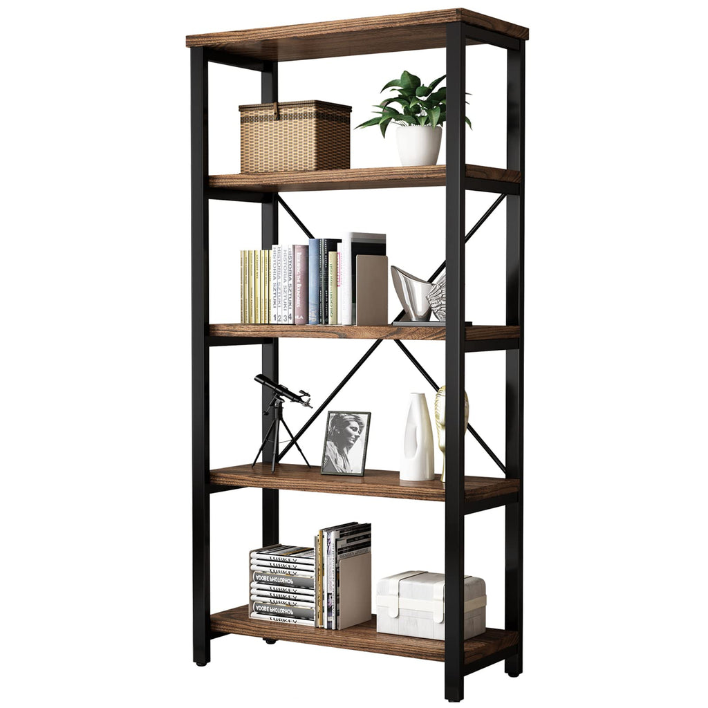 5-Tier Solid Wood Bookshelf E257650