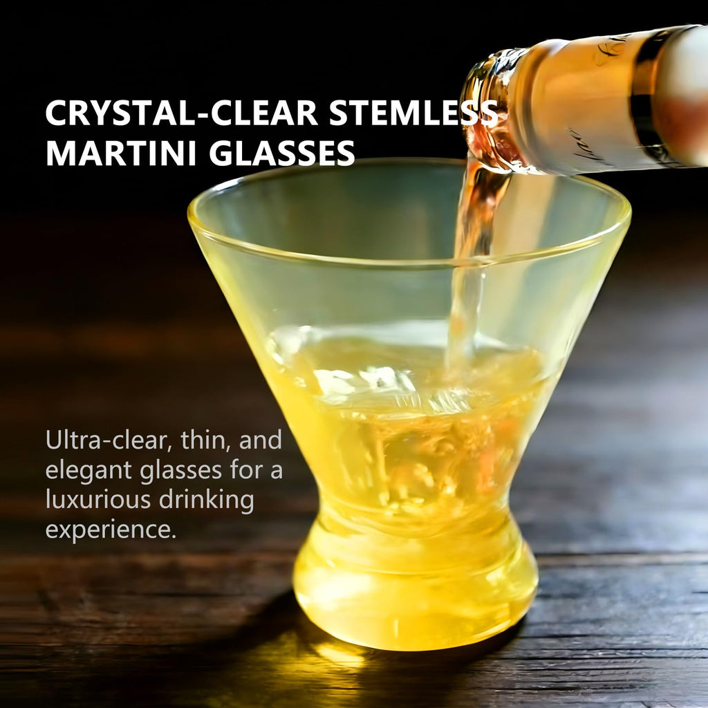 9 oz Stemless Acrylic Martini Glasses Set of 6 X4373