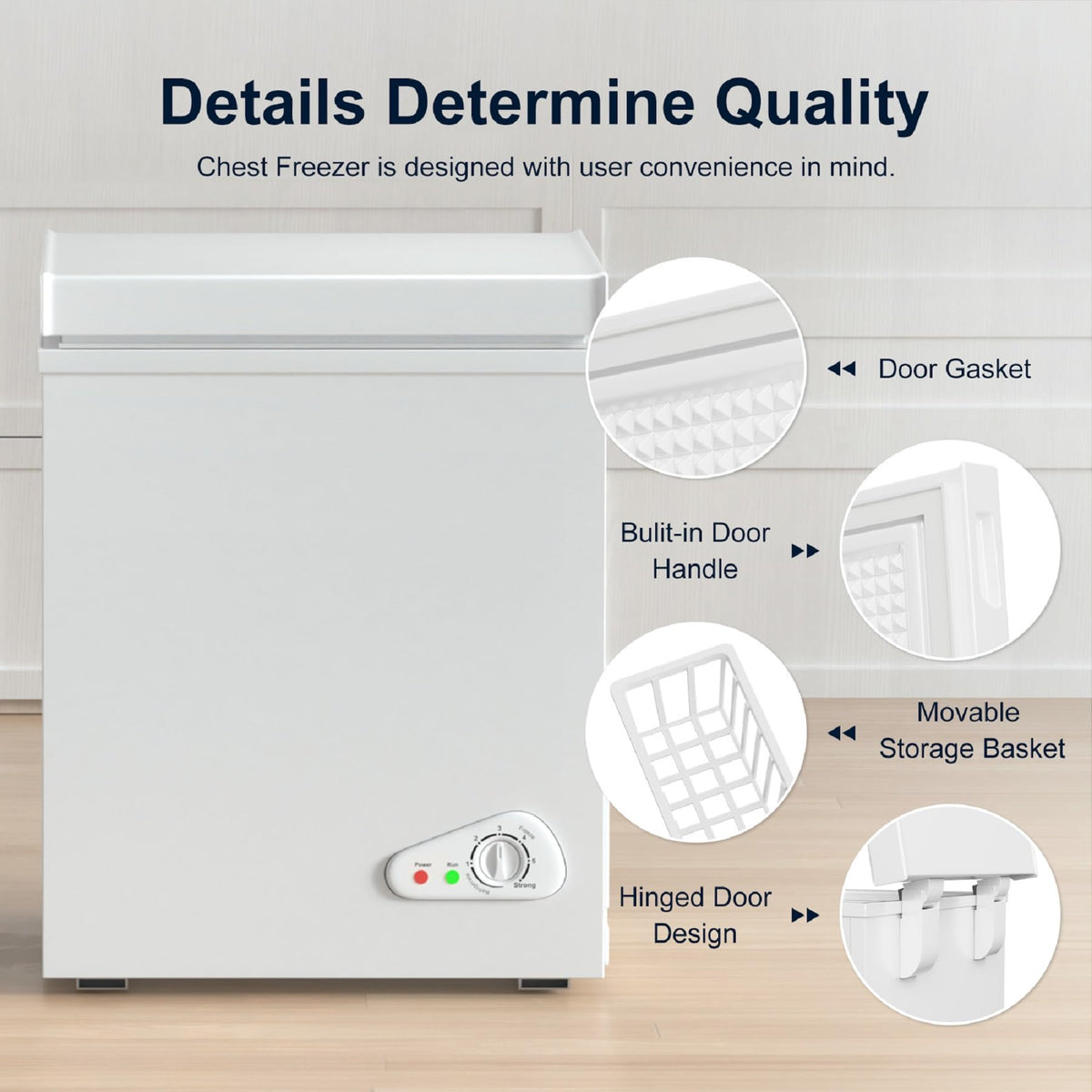 5.0 Cubic Feet White Chest Freezer A124