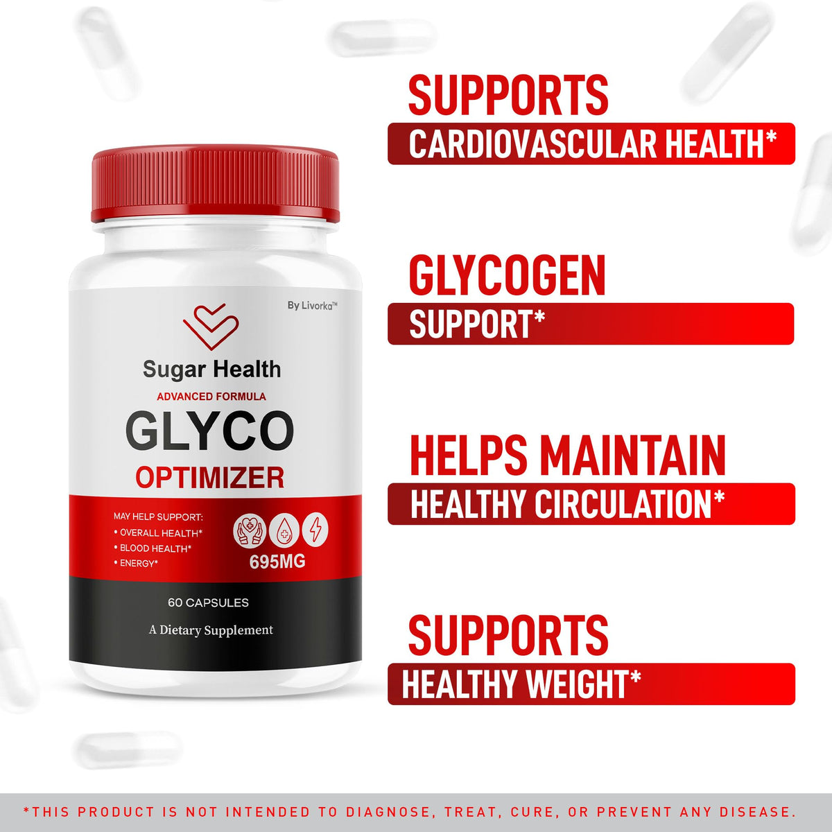 All Natural Glyco Support Supplement Pills, 60 Capsules H464291