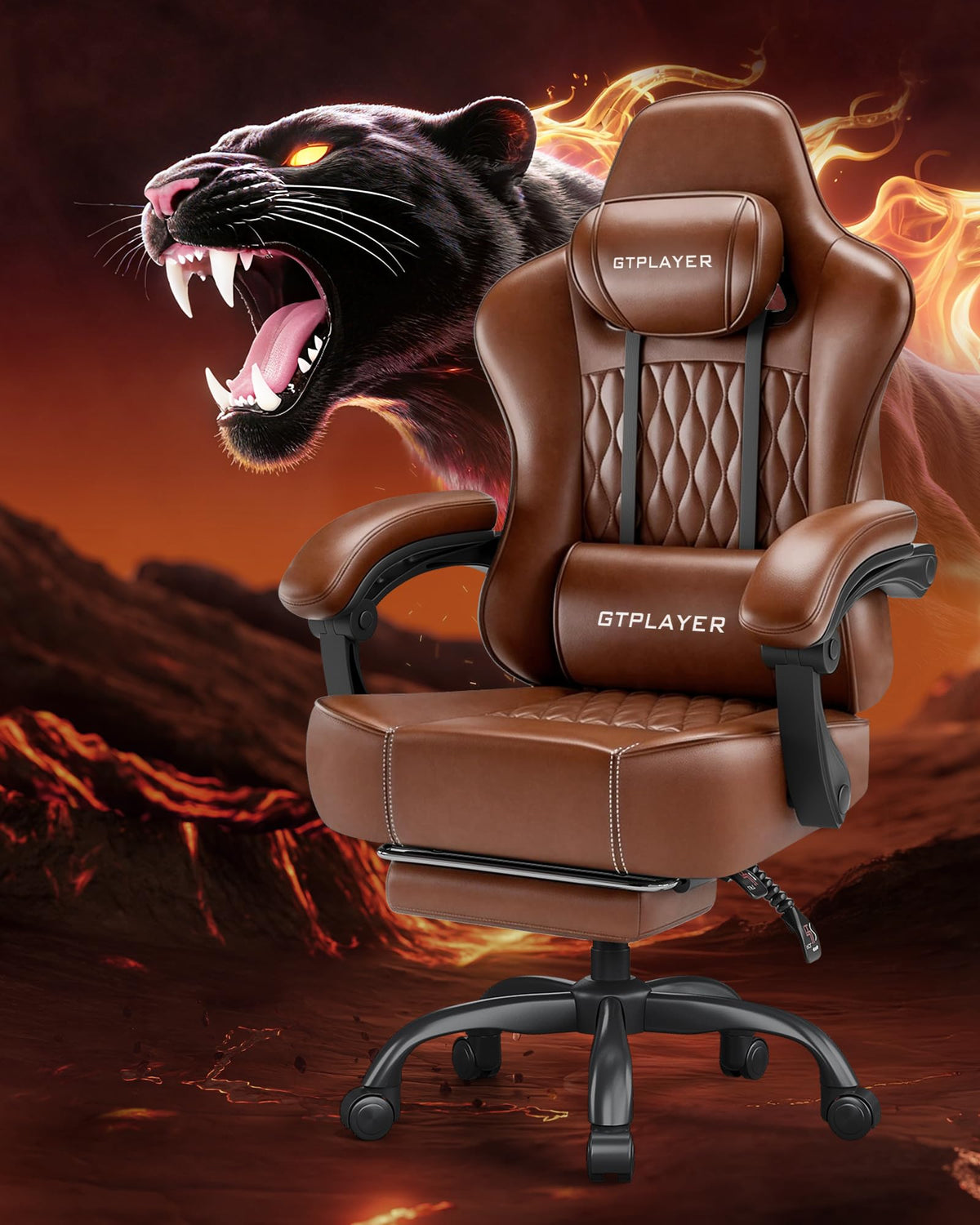 Big and Tall Gaming Chair with Footrest O357316