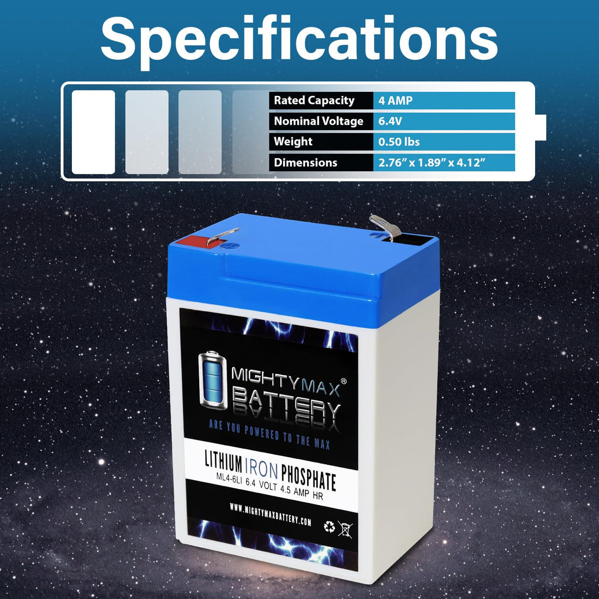6V 4.5AH Lithium Replacement Battery X36786