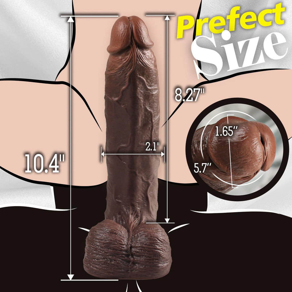 10" Realistic Big Black Curved Dildo with Suction Cup K5960