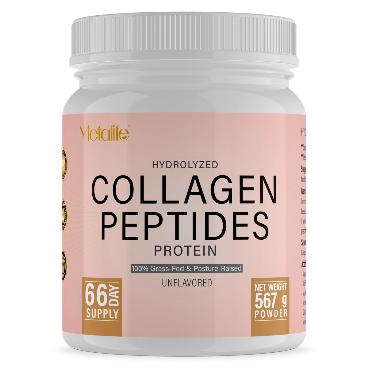 Hydrolyzed Collagen Peptides Powder 20 Oz Unflavored Y6390