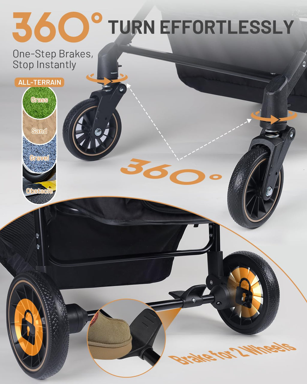 Foldable Ventilated Dog Stroller with Canopy N281