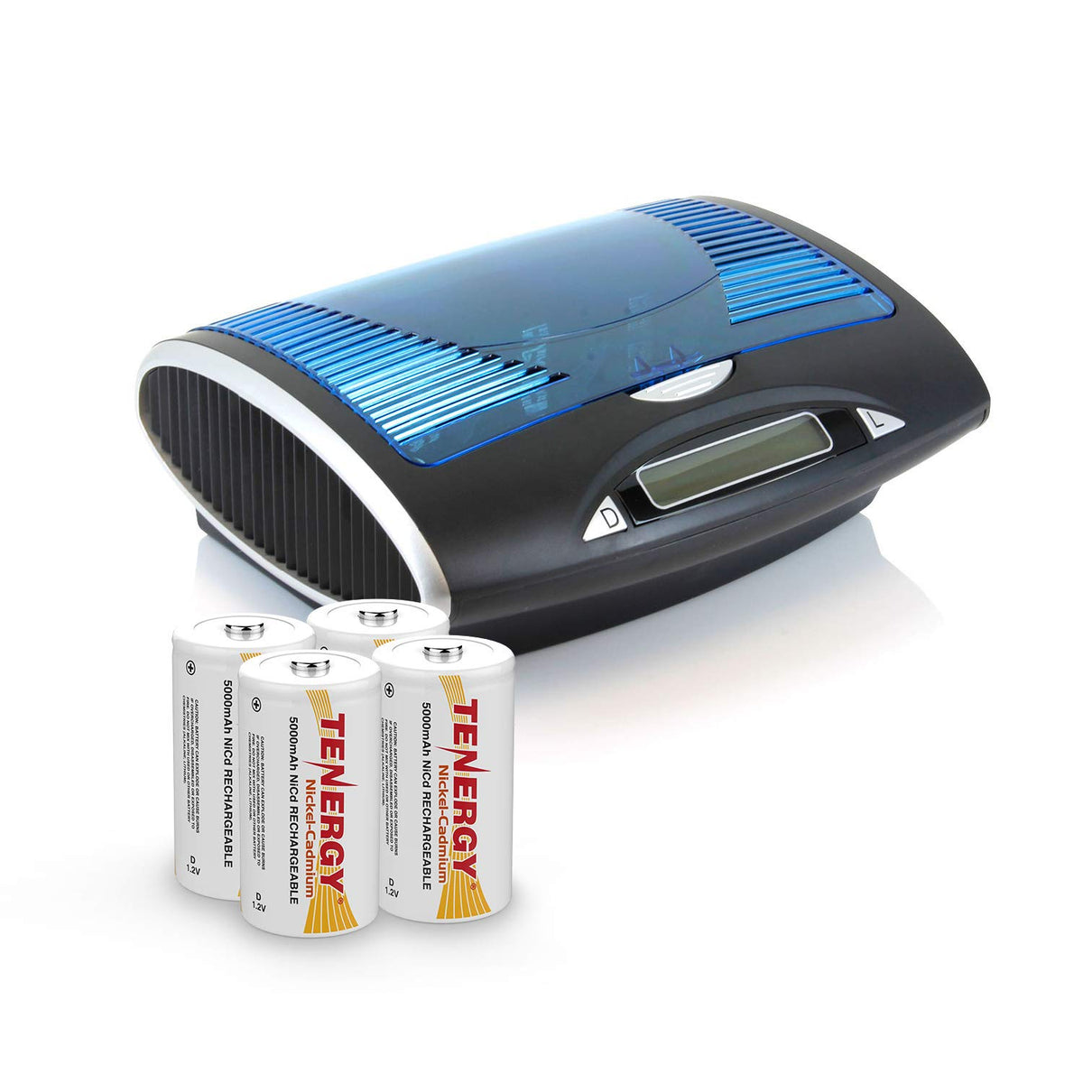 Rechargeable NiCd D Batteries and LCD Smart Charger R287282