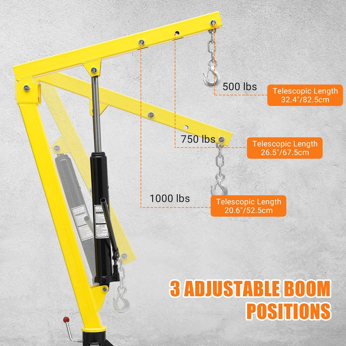 Hydraulic Receiver Hitch Mounted Truck Crane 1000 lbs Capacity M682395