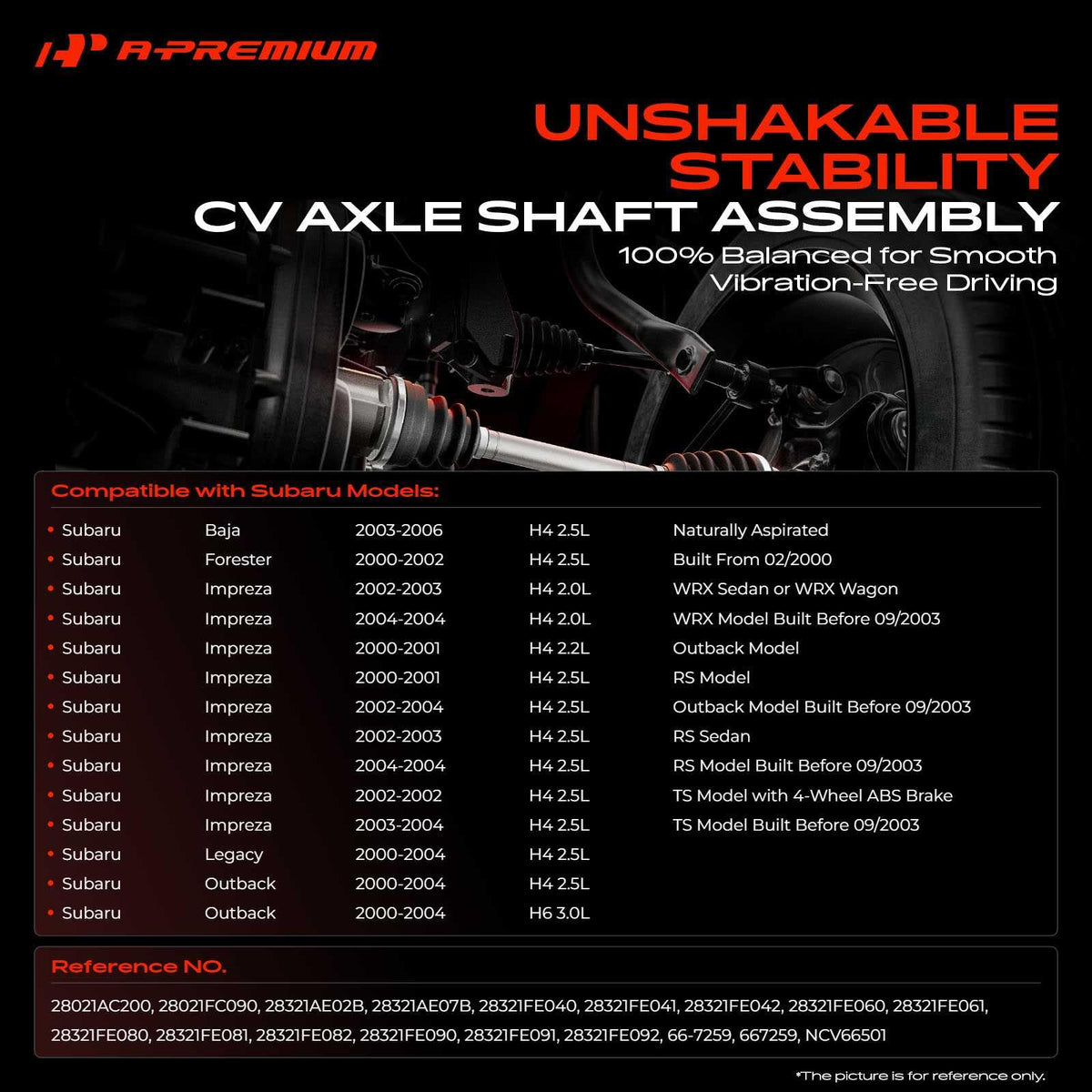 Front CV Axle Shaft Assembly G7080