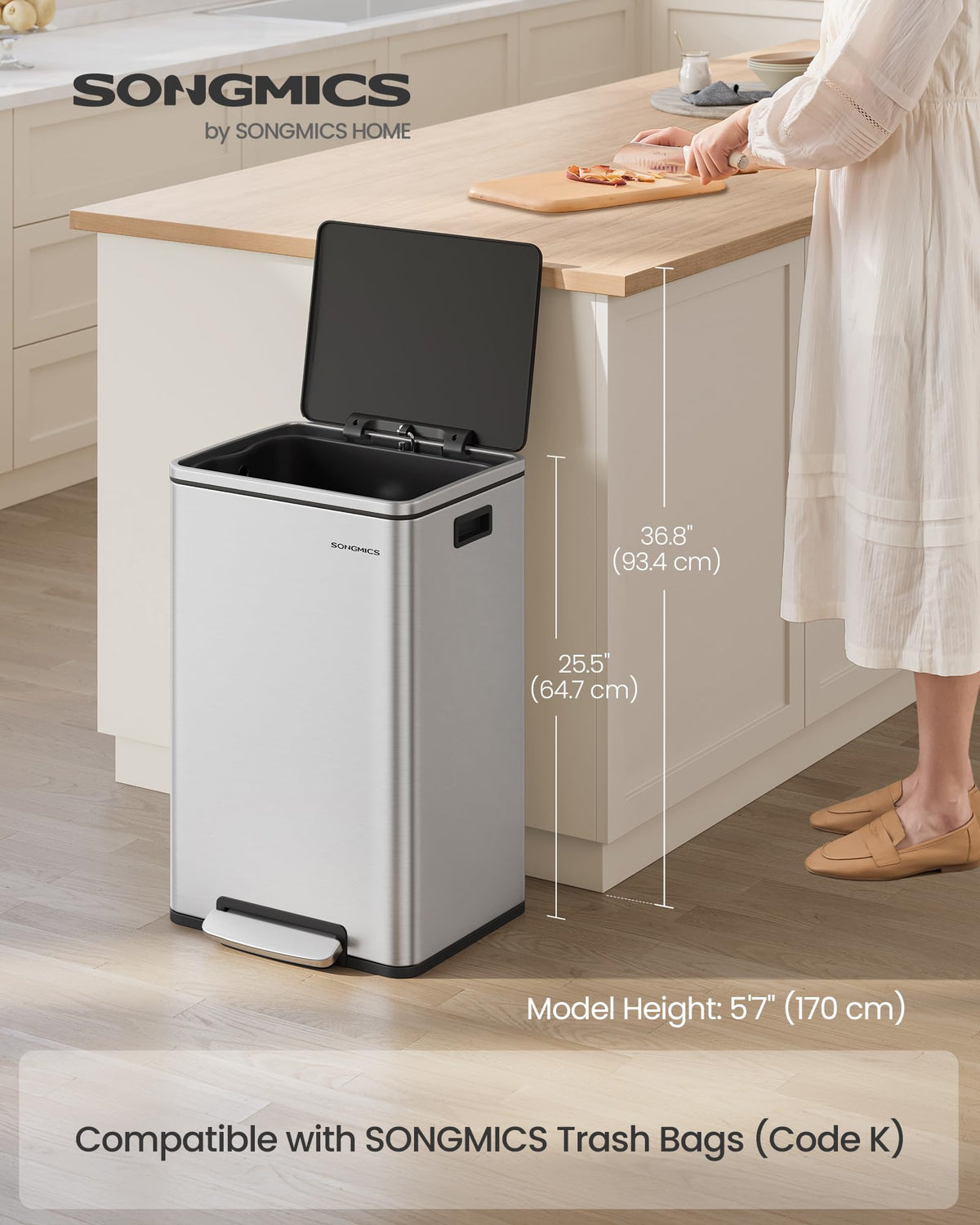 13 Gallon Stainless Steel Trash Can A160550