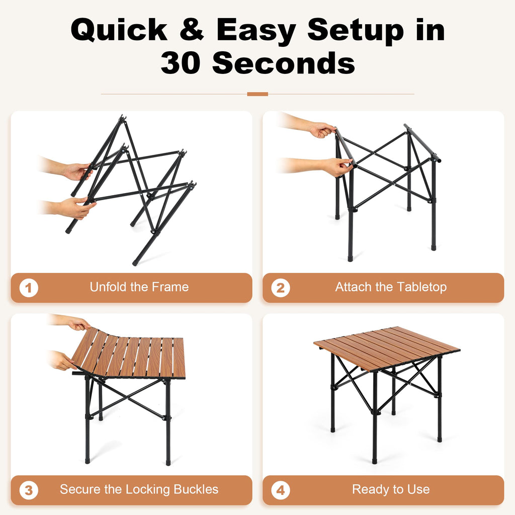 Folding Camping Table 21 x 20 Inch with Carry Bag V6153