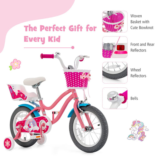 14 Inch Kids Bike with Training Wheels W574888