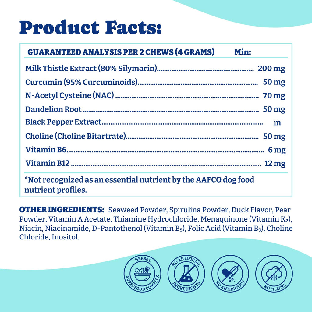 Milk Thistle Liver Support Chews for Dogs U147