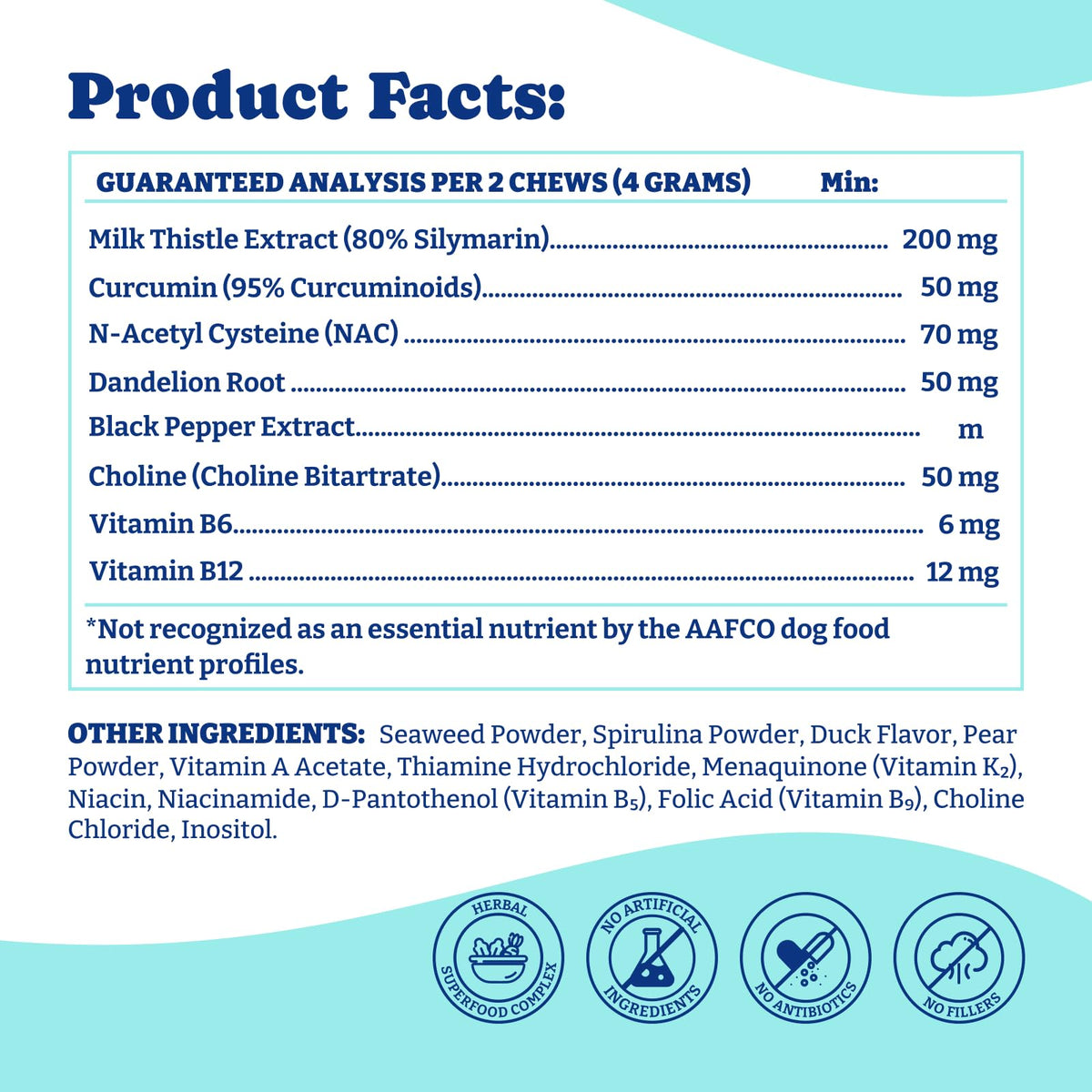 Milk Thistle Liver Support Chews for Dogs U147