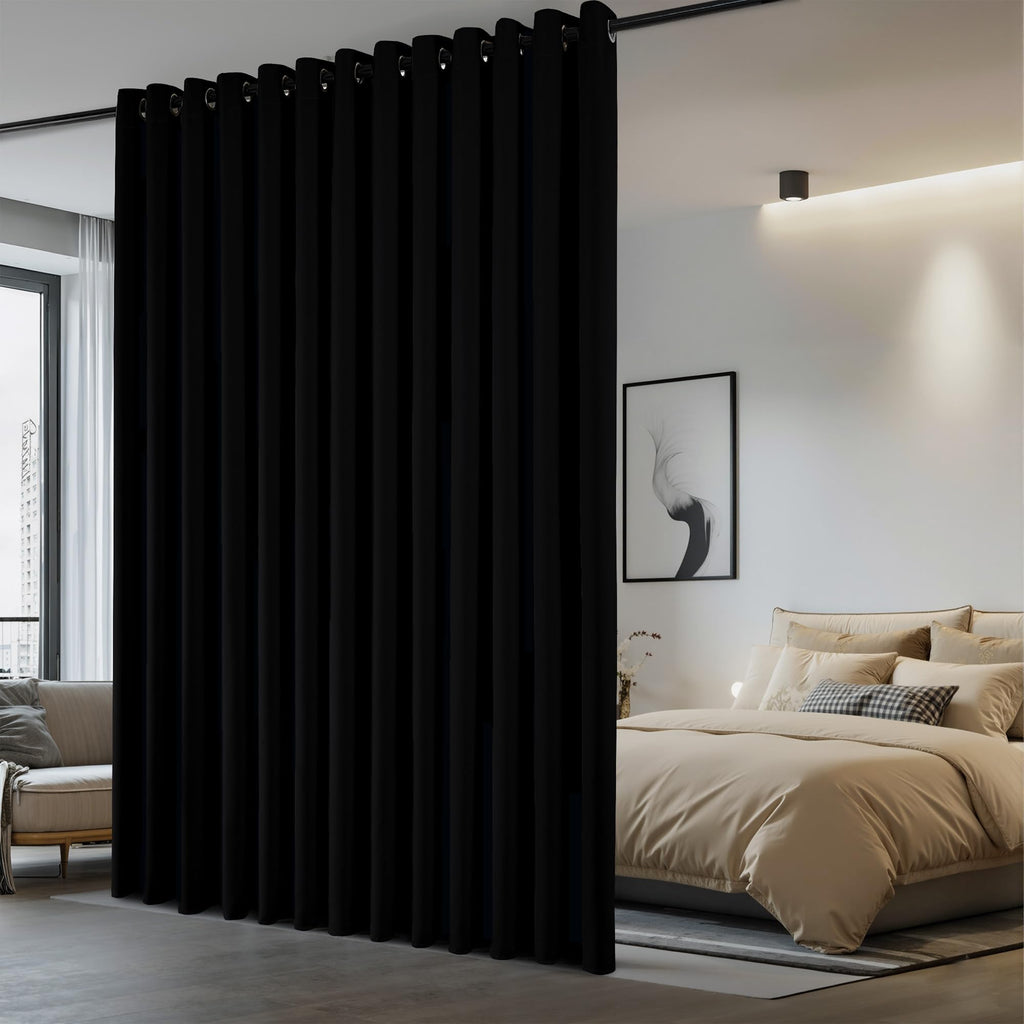 Black Room Divider Curtain 7' x 8.3' 1 Panel X4841