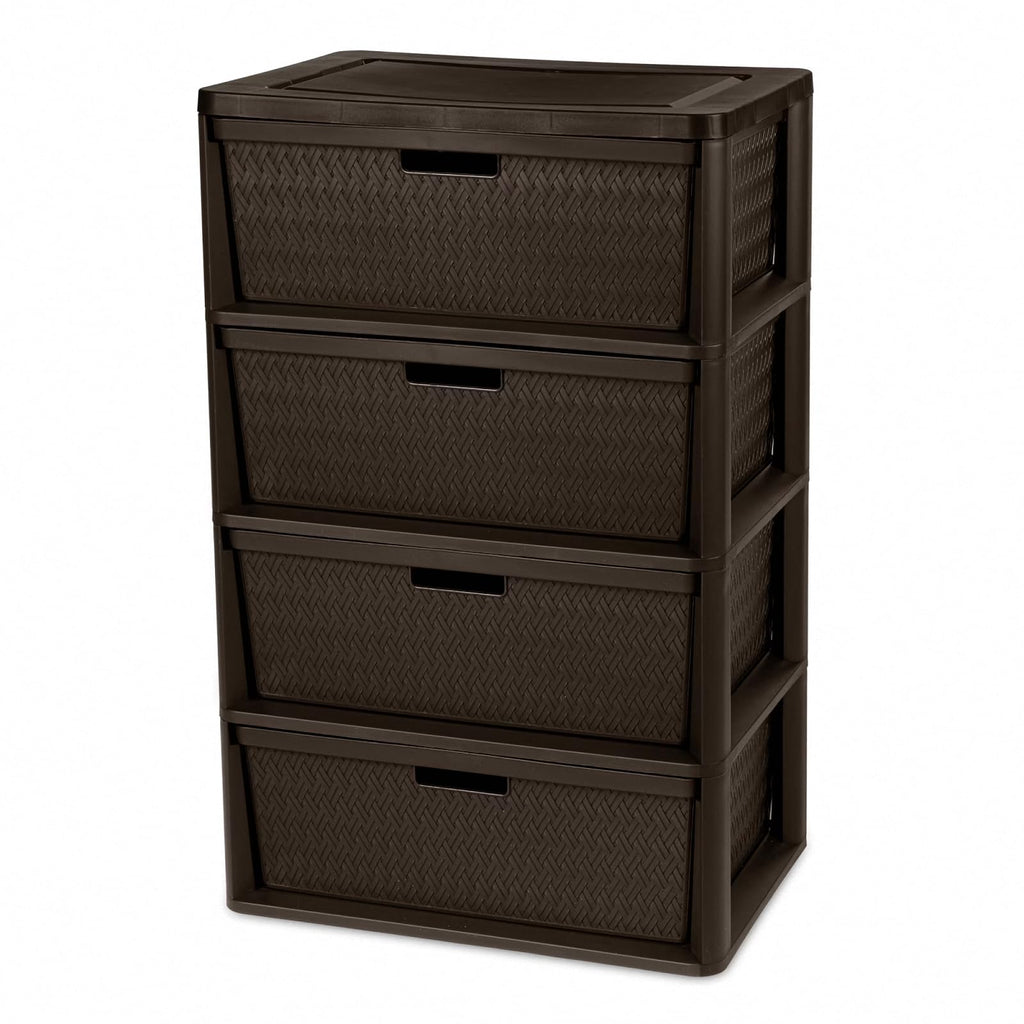 Brown 4-Drawer Plastic Storage Chest A6214