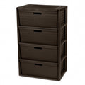 Brown 4-Drawer Plastic Storage Chest A6214
