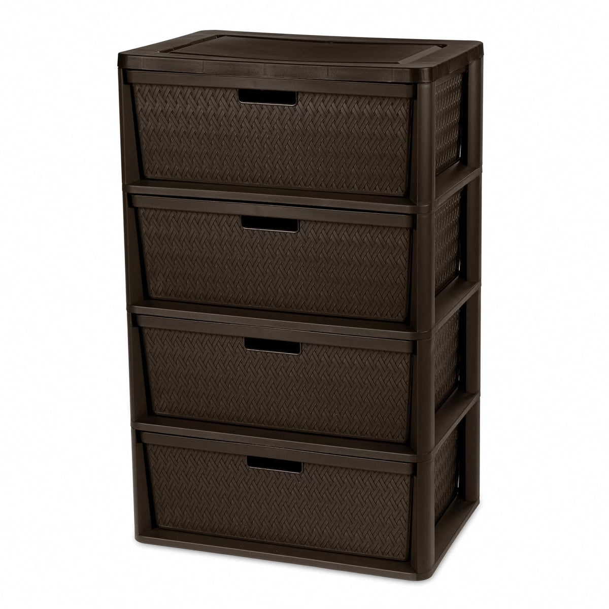 Brown 4-Drawer Plastic Storage Chest A6214
