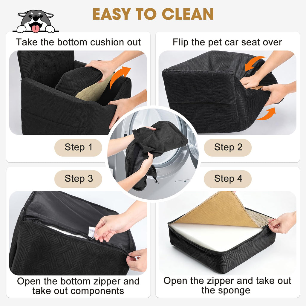 Dog Car Seat with Detachable Washable Cover and Cushion J3195