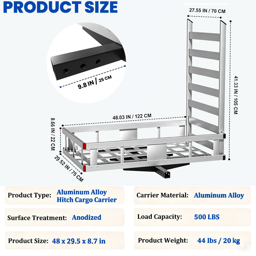 Hitch Cargo Carrier with Ramp, 500 lbs Capacity U578