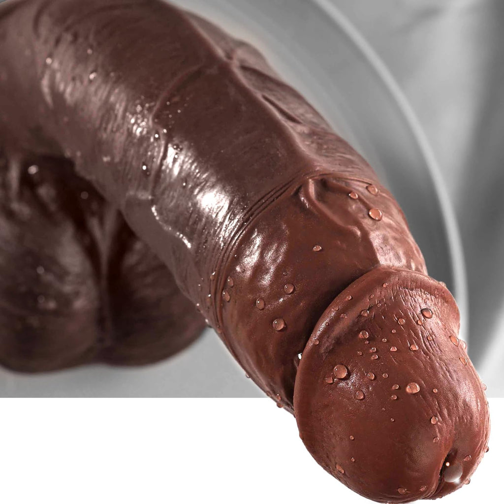 10" Realistic Big Black Curved Dildo with Suction Cup K5960