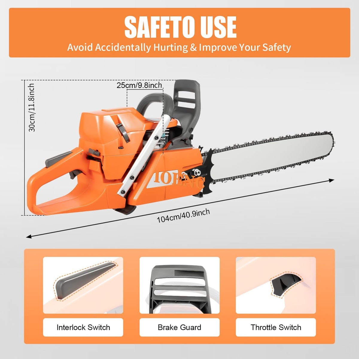 72CC 24inch 2-Cycle Gas Powered Chainsaw P478144