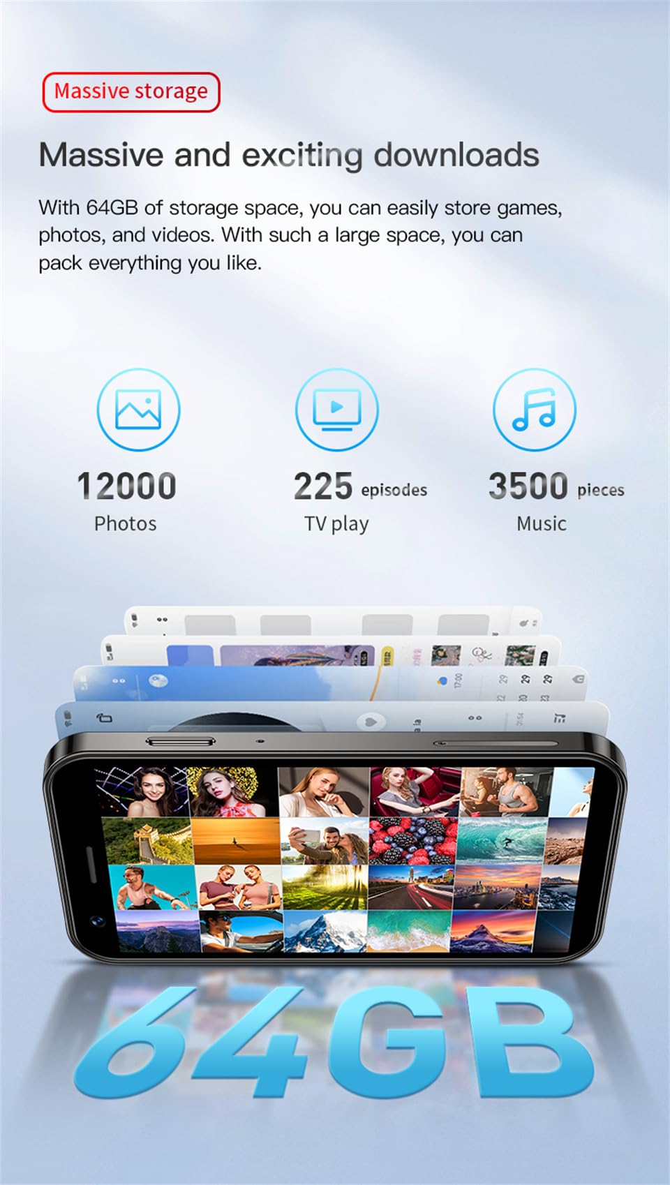 3.0 inch Mini Smartphone 4G LTE Android 10 Quad Core 2000mAh Type-C Dual SIM Purple 3GB RAM 64GB ROM D294477