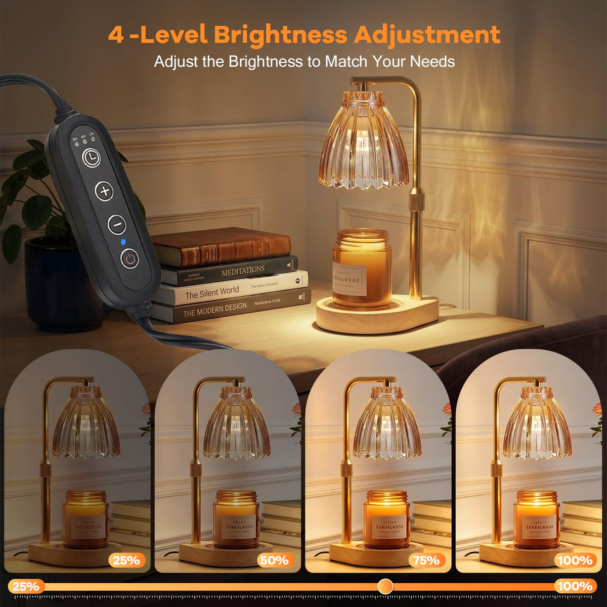 Candle Warmer Lamp with Adjustable Height, Timer & Dimmer Z738