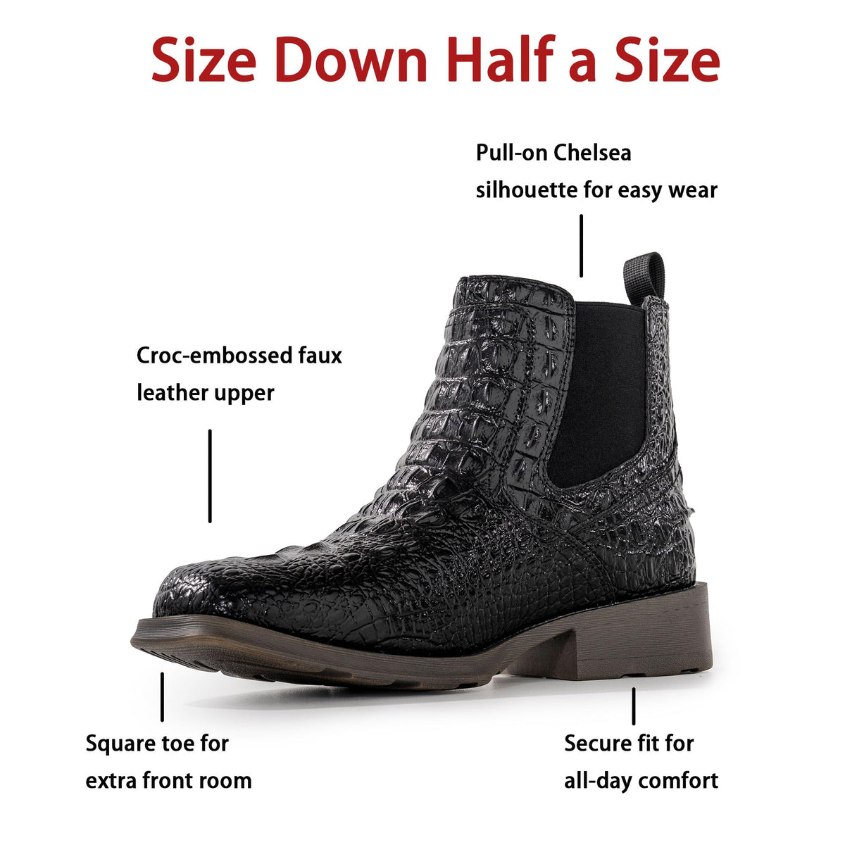 Square Toe Western Cowboy Boots S90433