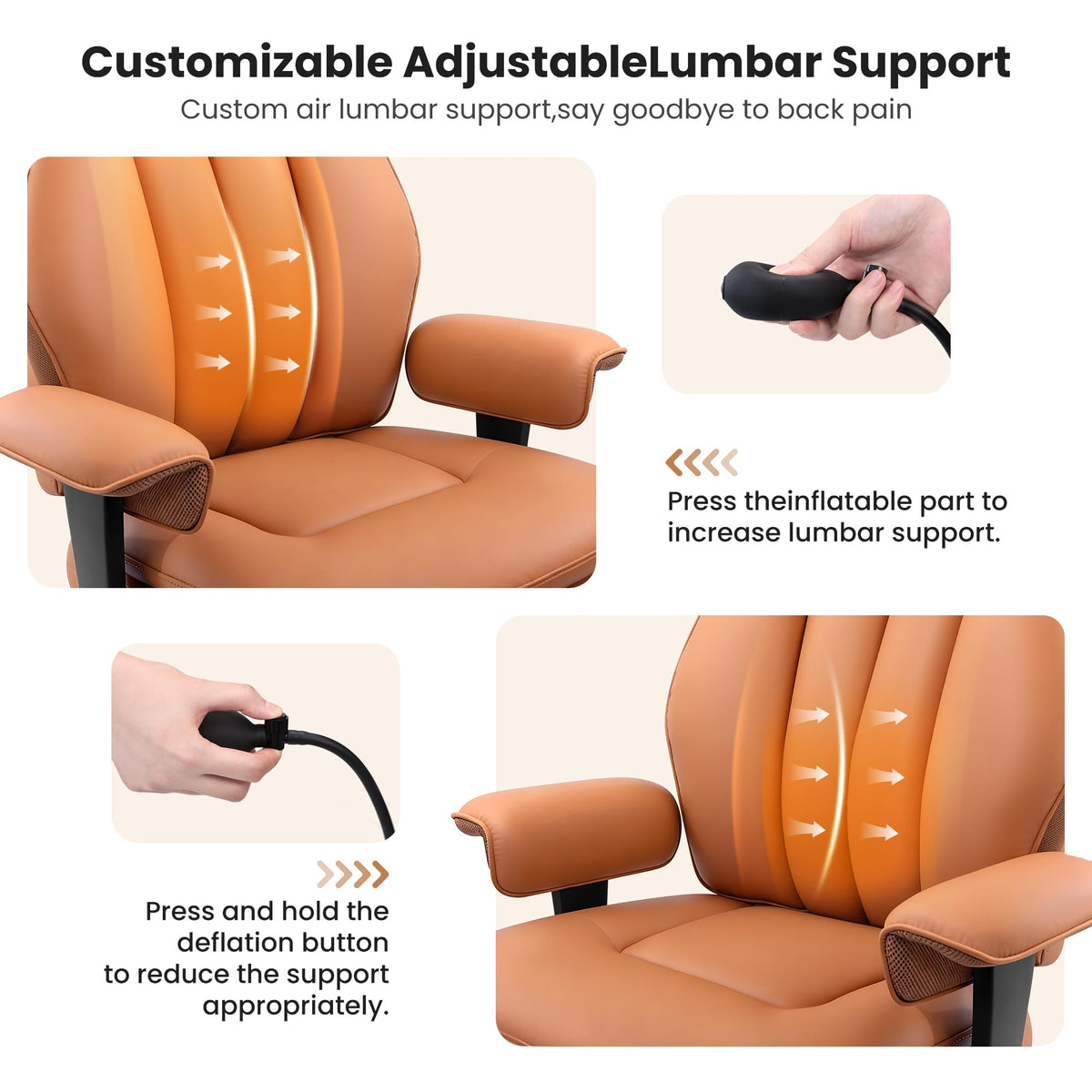 Big and Tall Office Chair with Inflatable Lumbar Support T714429