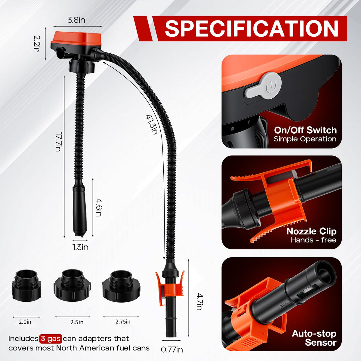 Cordless Fuel Transfer Pump 3.2 GPM with Auto-Stop H2648