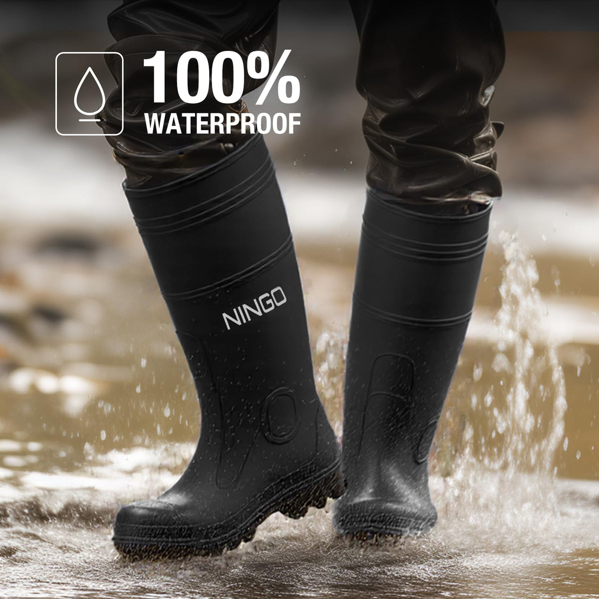 Men's Steel Toe Waterproof Rubber Boots Z24013