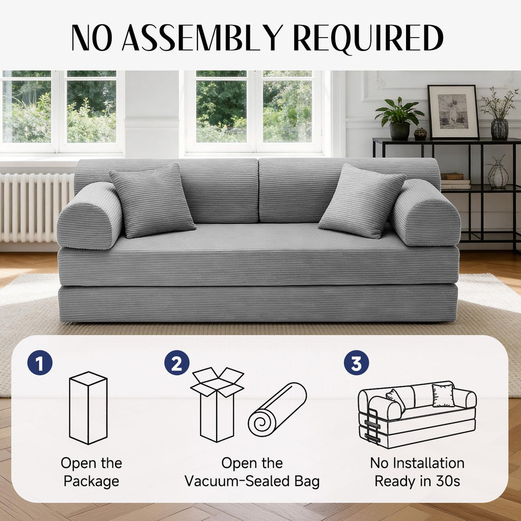 Convertible Sofa Bed with High Back J8882