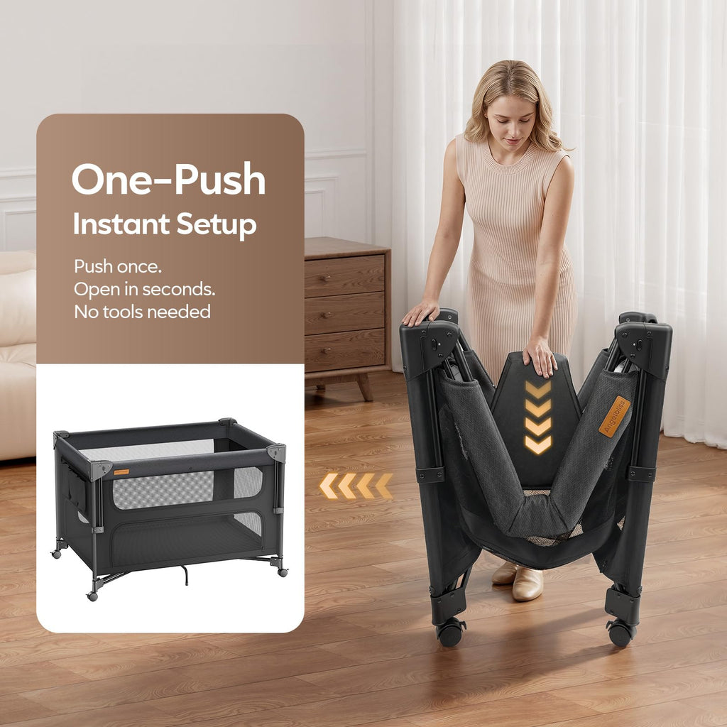 5-in-1 Baby Bassinet Bedside Crib with Changing Table D94058