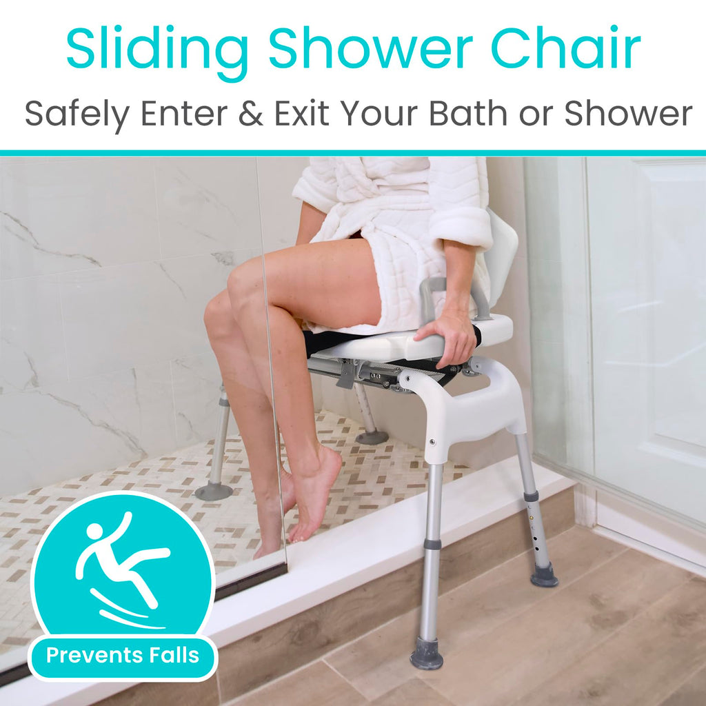 Sliding Shower Chair with Soap Tray and Safety Belt N382