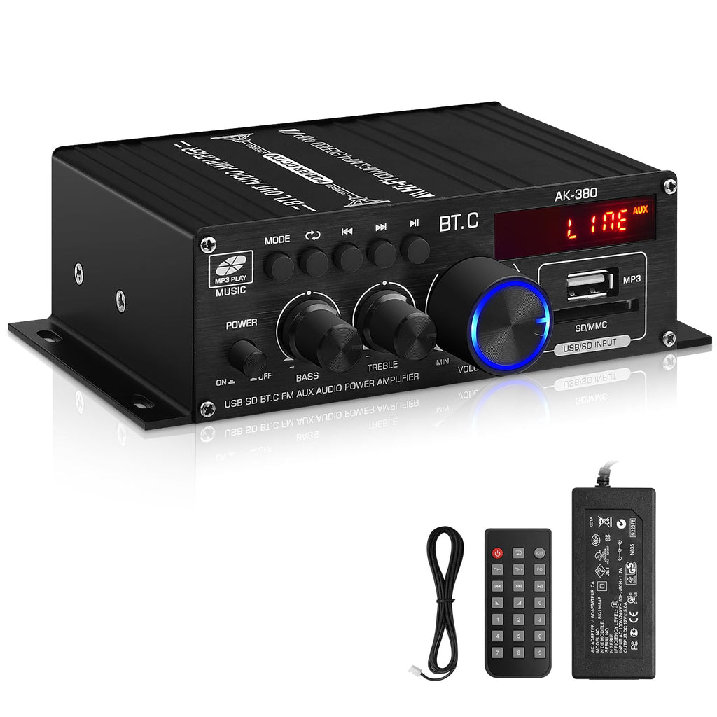 USB SD BT FM AUX Audio Power Amplifier 2.0 CH 40W+40W A4421