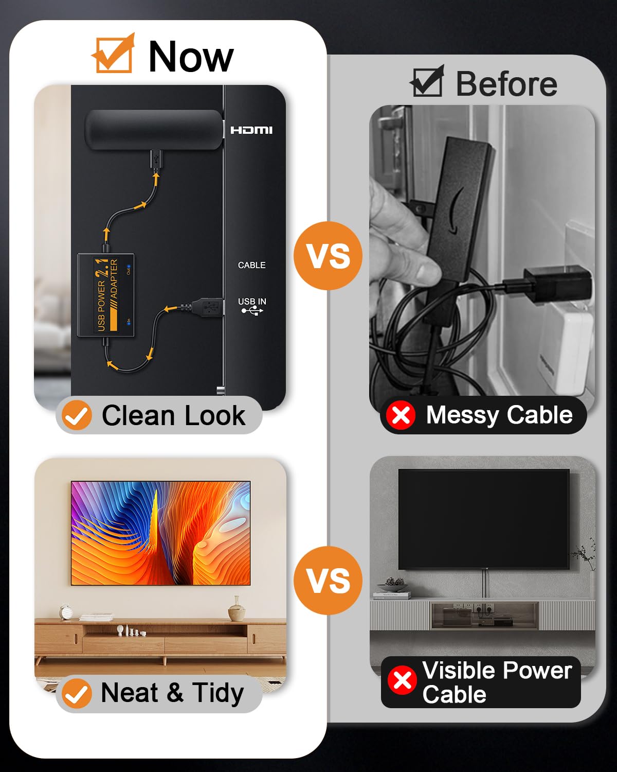 USB Power Cable Adapter for Fire TV Stick B105