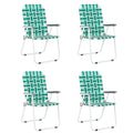 Dark Green Set of 4 Webbed Folding Chairs Y9667