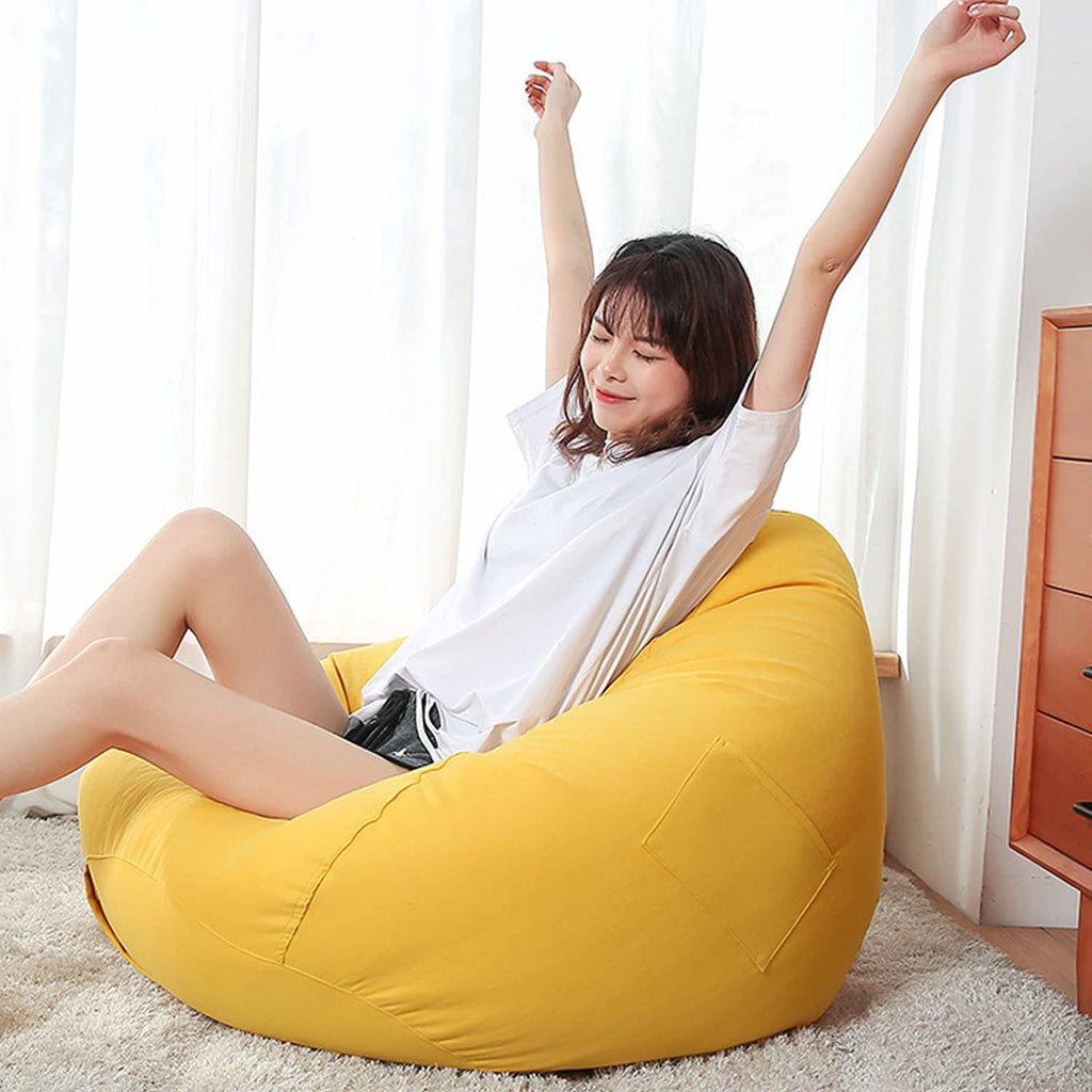 Yellow Washable Bean Bag Chair Cover J305511