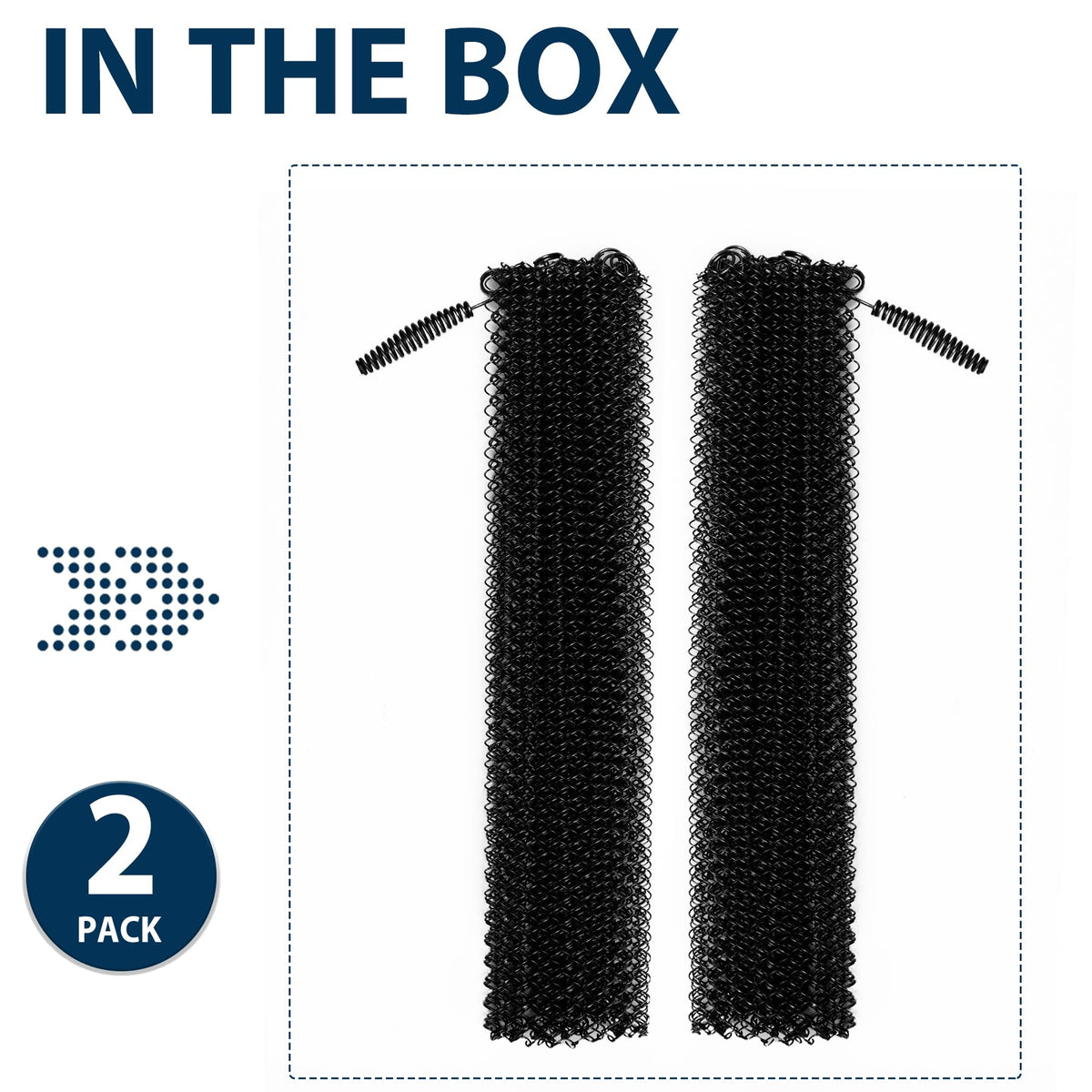 Fireplace Mesh Screen Curtain, 24" x 24" Panels, Black B5055
