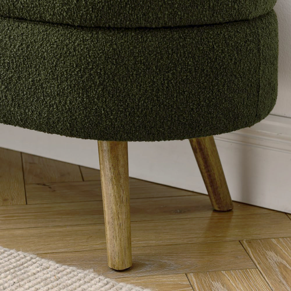 Oval Storage Bench with Rubber Wood Legs J4454