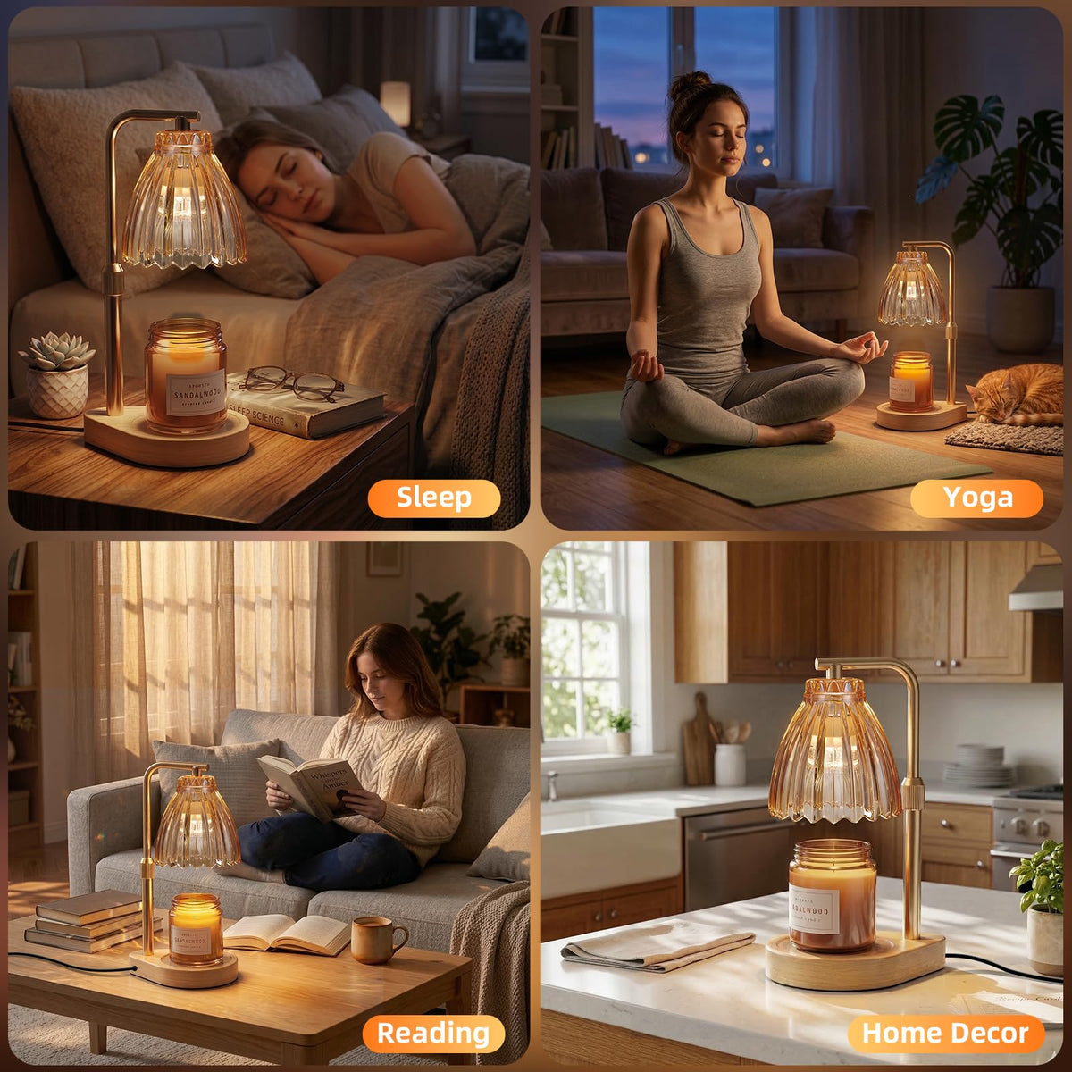 Candle Warmer Lamp with Adjustable Height, Timer & Dimmer Z738